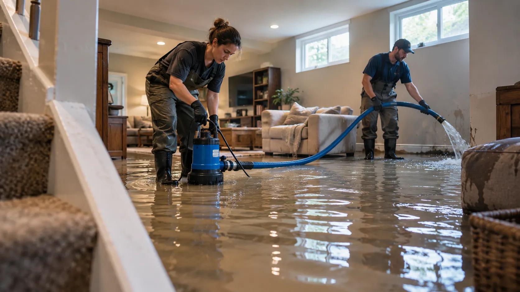 Flooded Basement Cleanup in Manchester, NH